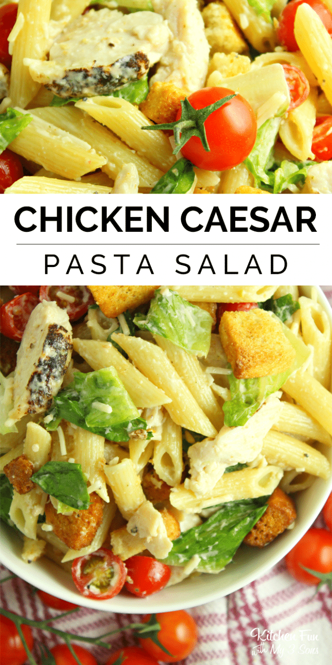 Chicken Caesar Pasta Salad | Kitchen Fun With My 3 Sons