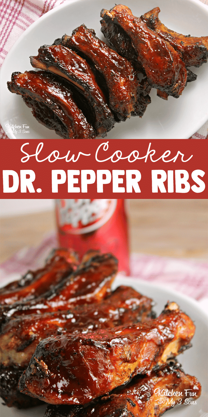 Dr Pepper Ribs in the slow cooker absolutely fall off the bone and have the best flavor!