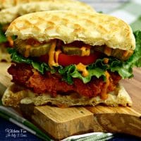 Spicy Nashville Chicken and Waffles recipe. A delicious kick to chicken & waffles!