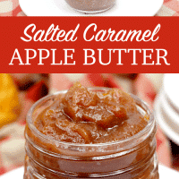 Salted Caramel Apple Butter is an amazing Fall recipe that is amazing on toast and biscuits.