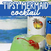 Pinterest image for Tipsy Mermaid Cocktail.
