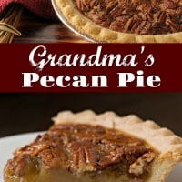 Grandma's Pecan Pie Recipe Pinterest image.