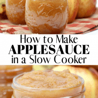 How to Make Applesauce in a Slow Cooker - applesauce in mason jars