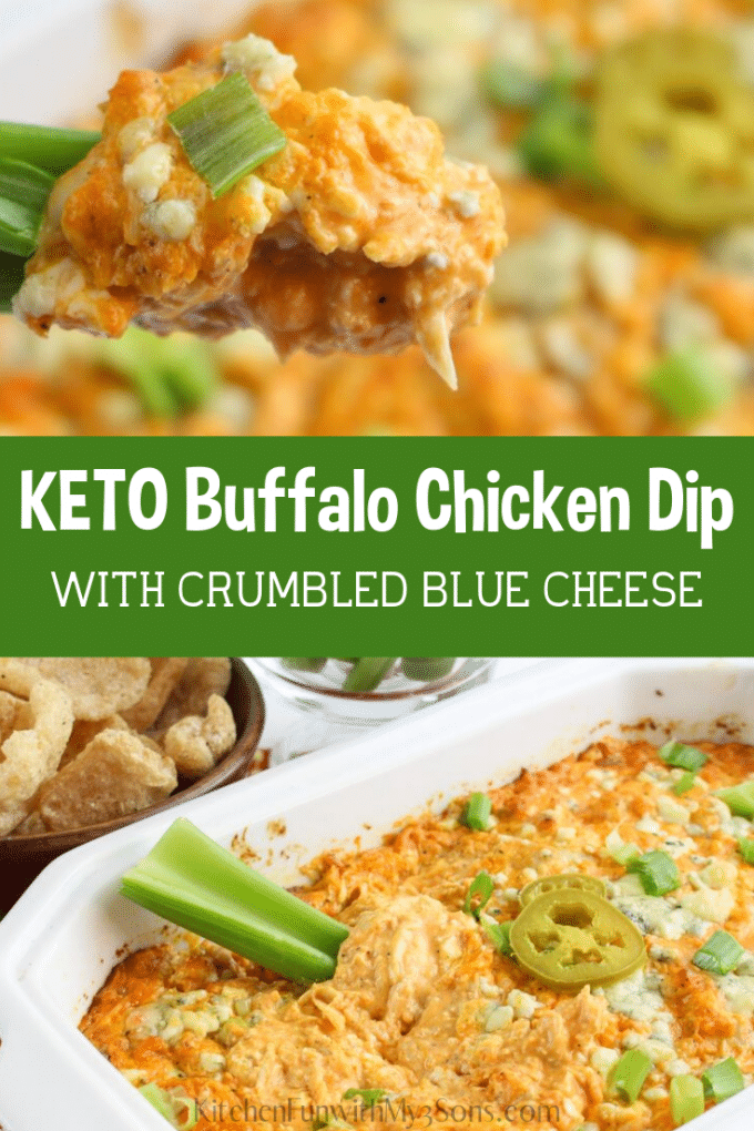 Keto Easy Buffalo Chicken Dip recipe with blue cheese