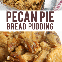 Pecan Pie Bread Pudding is everything you love about the traditional pie we all know and love, with the texture and richness of bread pudding. | Fall Desserts | Fall Recipes
