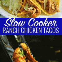 Ranch chicken tacos with slow cooked ranch chicken.