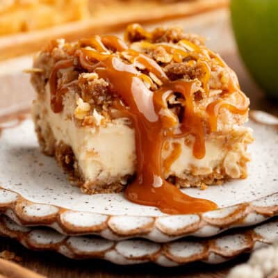Caramel Apple Cheesecake Bars feature
