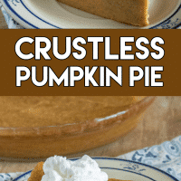 Pinterest title image for Crustless Pumpkin Pie.