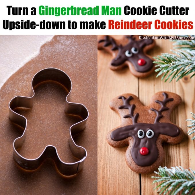 Gingerbread Men turned into Reindeer Cookies