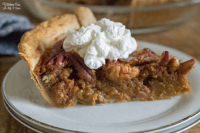 Pumpkin Pecan Pie is the fall dessert mashup of my dreams! This Thanksgiving dessert combines two of the most popular pies and is such a hit.