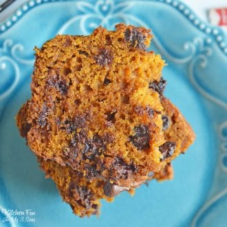 Pumpkin Chocolate Chip Bread is my all-time favorite fall treat. This is perfect for breakfast or a quick snack. Your whole house will smell of pumpkin spice and cinnamon!