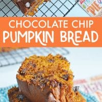 Pumpkin Chocolate Chip Bread slices on a plate.