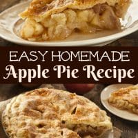 Pinterest graphic with two images of homemade apple pie