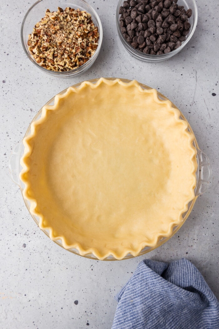 pie crust in the pan