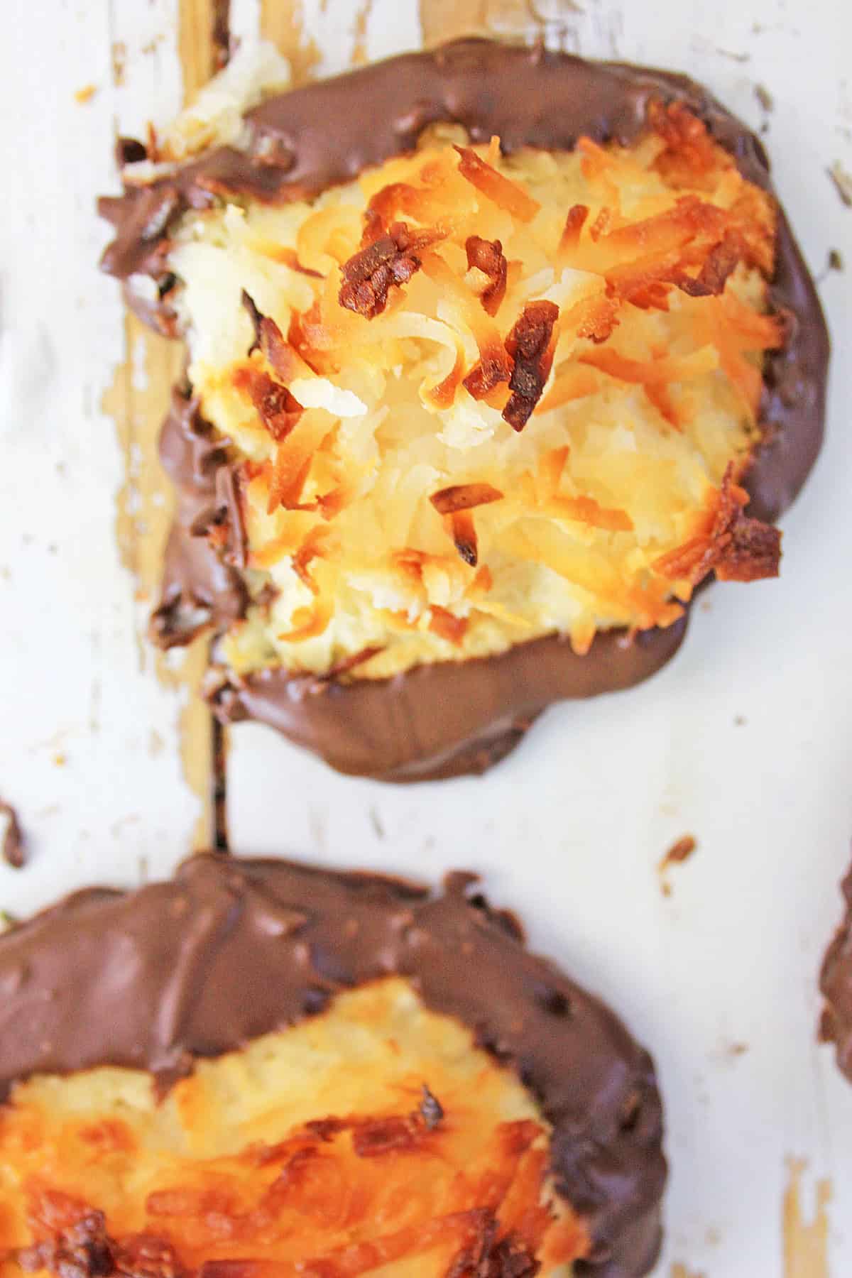 Overhead view of coconut macaroons