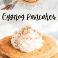 Eggnog Pancakes are made with the yummy fall flavors of cinnamon, nutmeg and yes, eggnog. This quick pancake recipe will fill your house with delicious aromas and tastes so delicious.