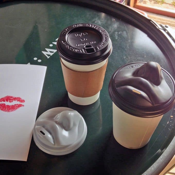 Human Face Lids Let You Kiss Your Morning Coffee Cup