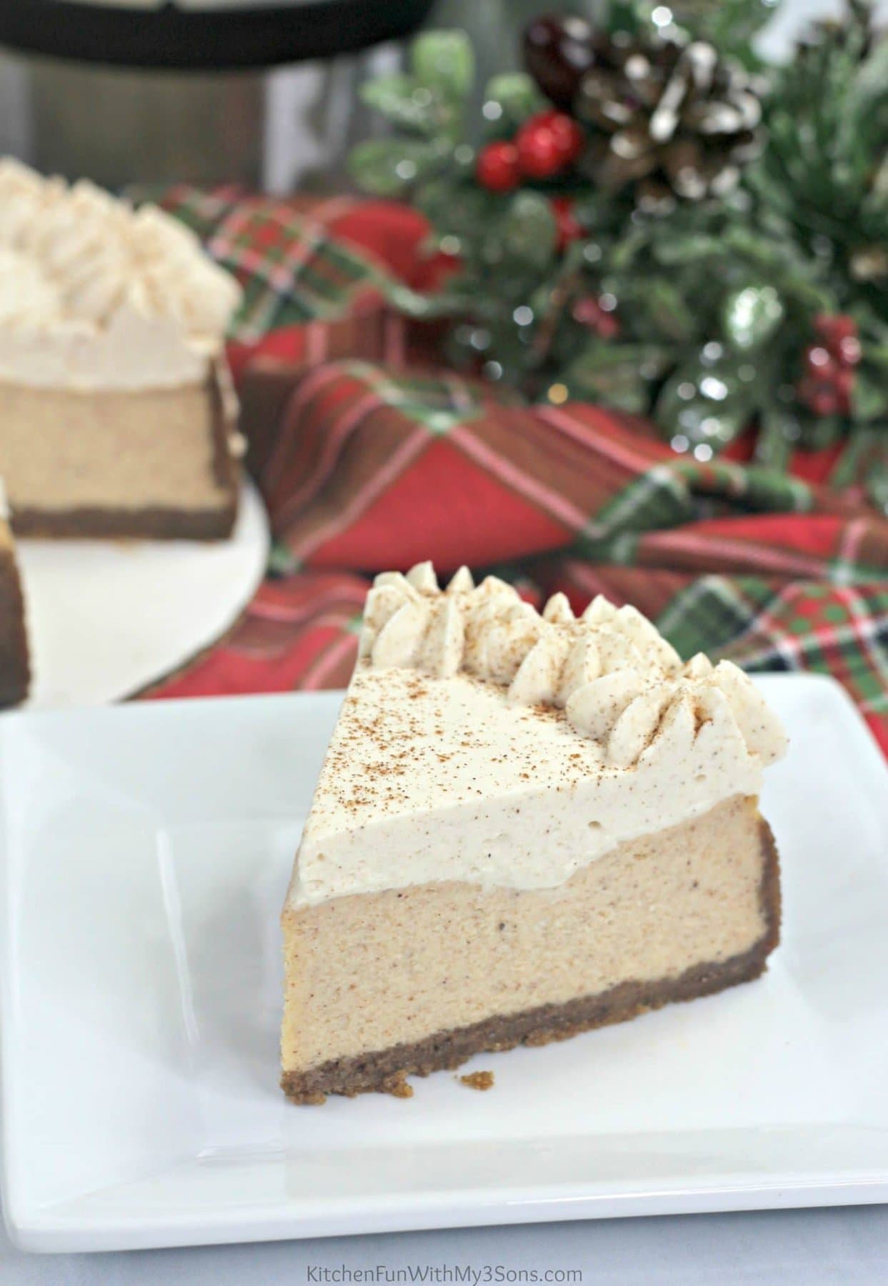 Instant Pot Eggnog Cheesecake - Kitchen Fun With My 3 Sons