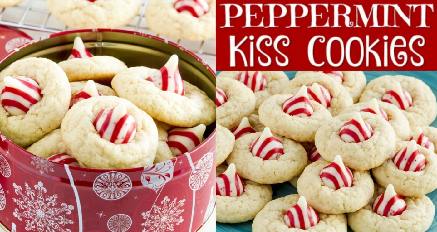 White Chocolate Peppermint Kiss Cookies - Soft, Chewy, Delicious and Festive for the Holidays.