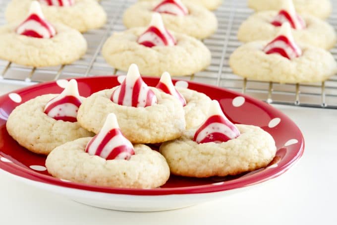White Chocolate Peppermint Kiss Cookies