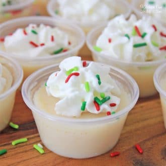 Christmas Cookie Jello Shots Recipe with Triple Sec, Bailey's Irish Cream and Butterscotch Schnapps will be the hit of every holiday party this year.