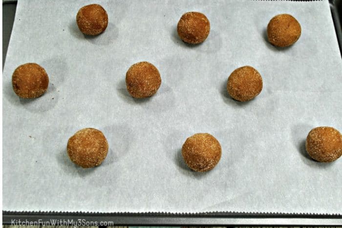 Ginger maple cookies on baking sheet