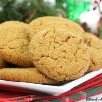 Ginger snap cookies on a white plate