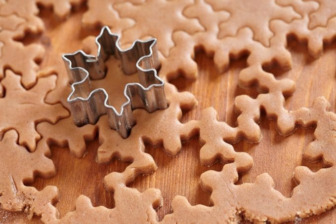 Cut Out Gingerbread snowflake cookies