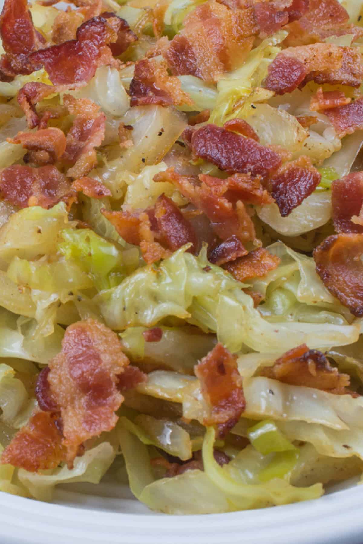 Close up of Southern fried cabbage