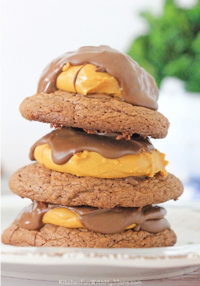 Tall stack buckeye brownie cookies