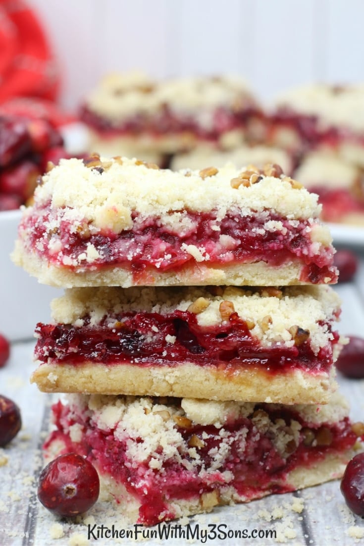 Tall stack cranberry crumble bars