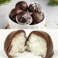 Coconut Balls dipped in Chocolate inside and outside