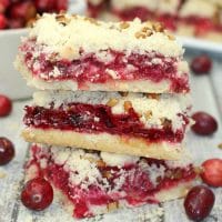 Cranberry Crumble Bars Stacked