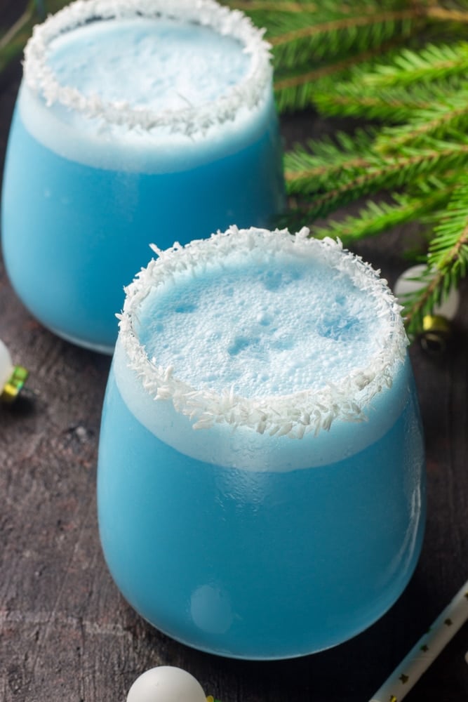 Top view of a Jack Frost Cocktail