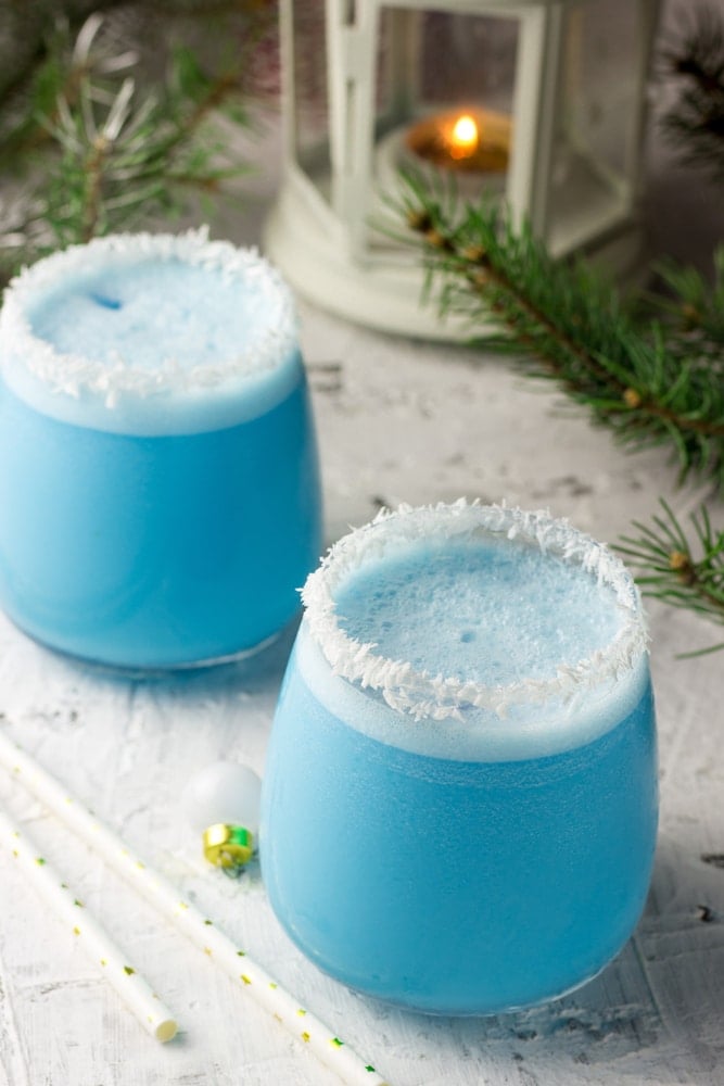 Frosty Blue Holiday Cocktail