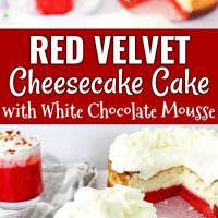 Red Velvet Cheesecake Cake with White Chocolate Mousse Collage