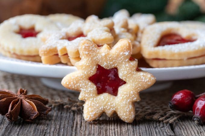 Cut out Christmas Cookies with Jam