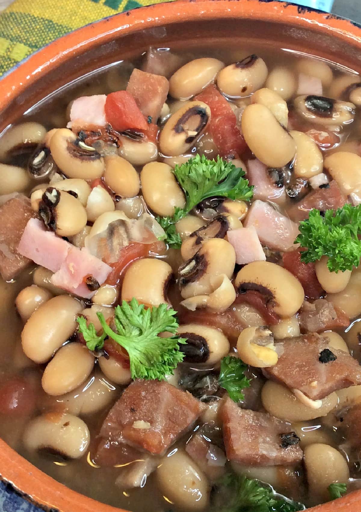 Slow Cooker Black Eyed Peas close up