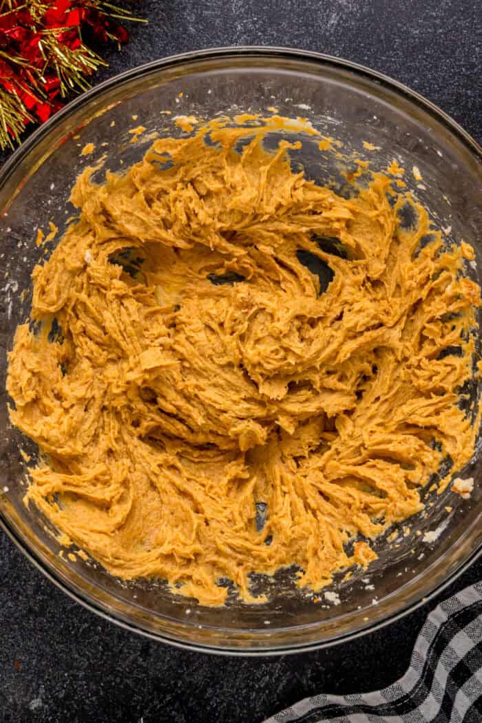 Gingersnap Cookie dough in a bowl