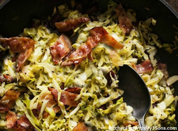 Southern Fried Cabbage in Pan
