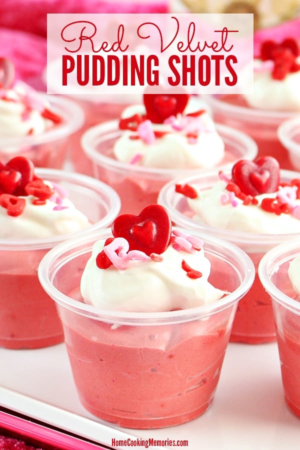 Red Velvet Pudding Shots