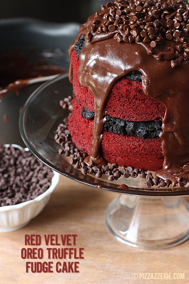 Red Velvet Oreo Truffle Chocolate Cake
