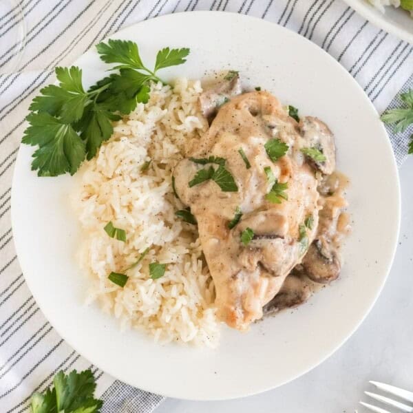 Champagne Chicken on a plate