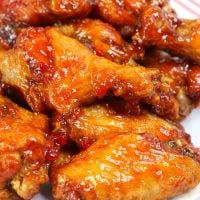 Jalapeno BBQ Instant Pot Chicken Wings on a white plate