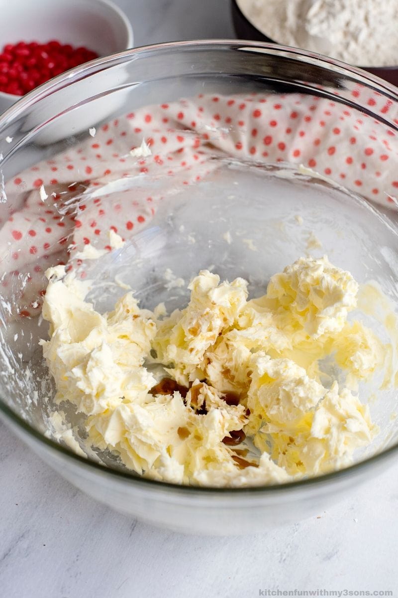 fluffy creamed butter in a bowl
