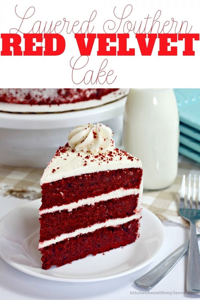 layered south red velvet cake