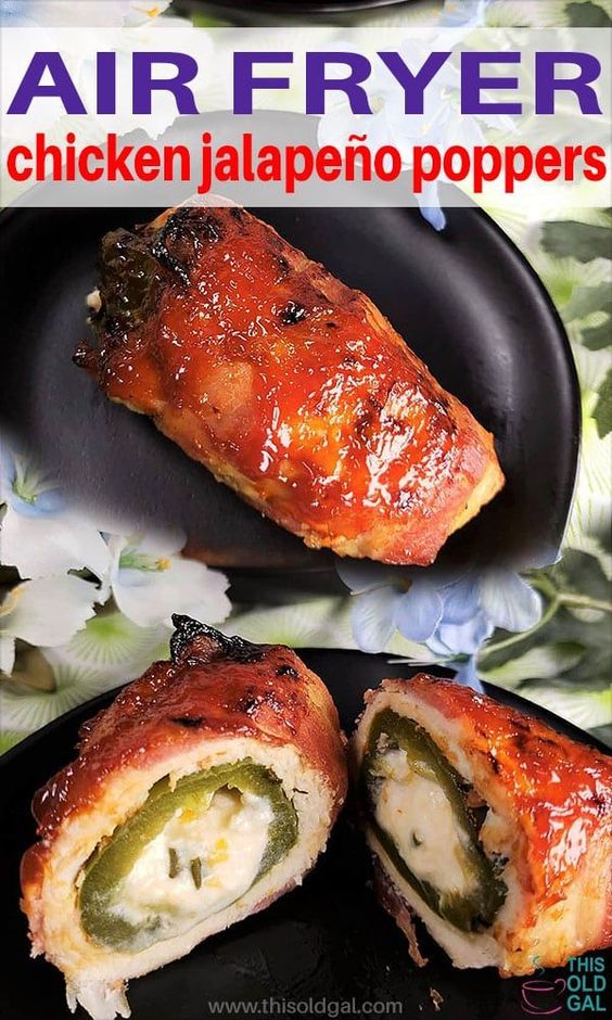 Air Fryer Bacon Wrapped Chicken Jalapeno Poppers