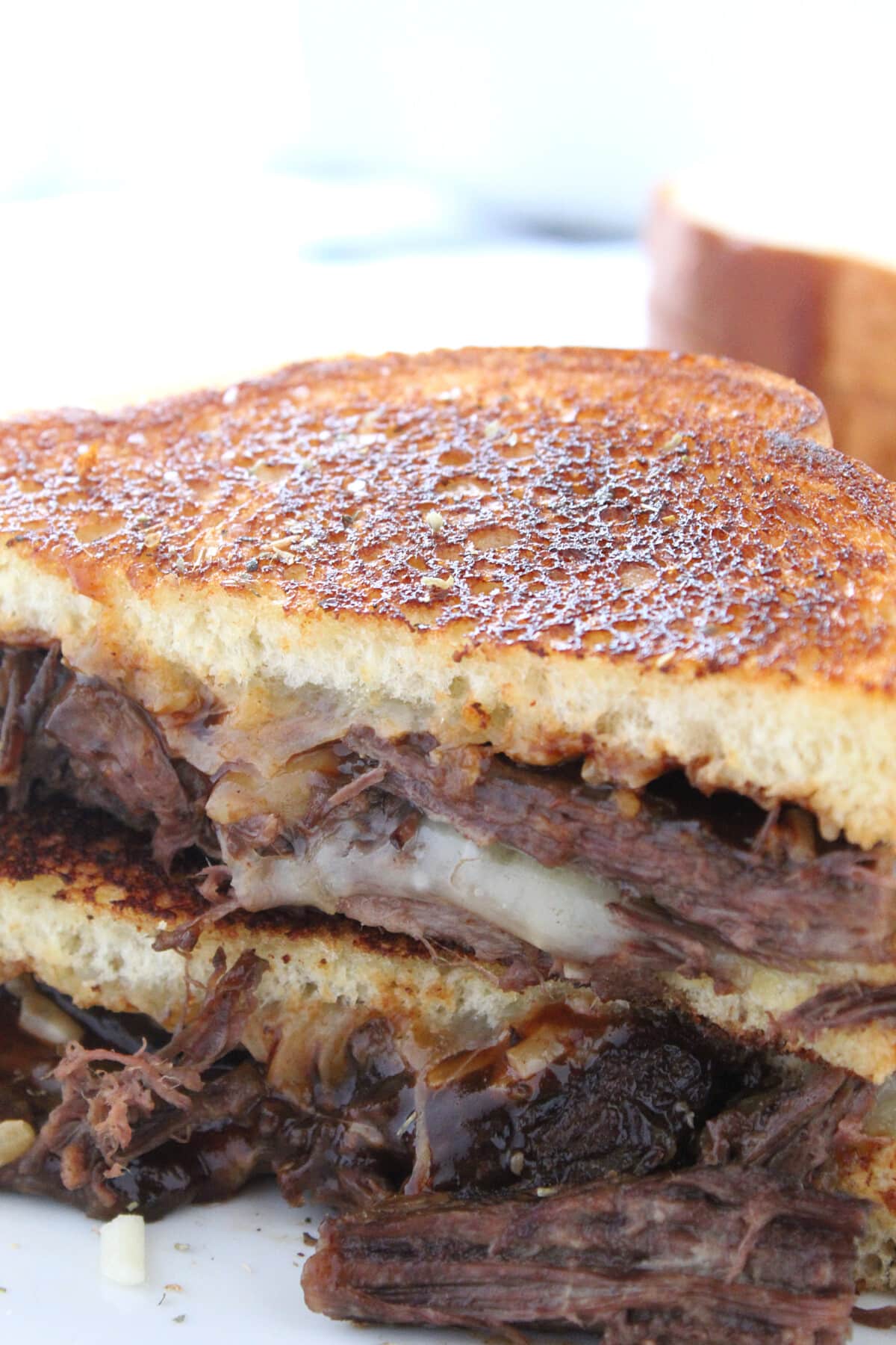 close up of Brisket Grilled Cheese