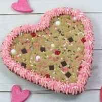 Heart Shaped Cookie Cake for Valentine's Day