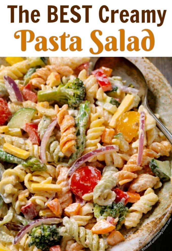 The BEST Creamy Pasta Salad